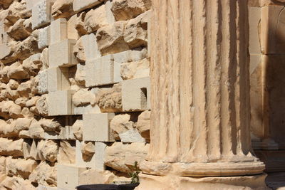 Stone wall of historic building