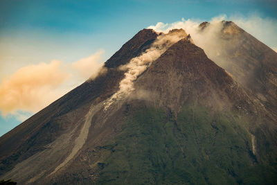 Scenic view of volcanic landscape against sky