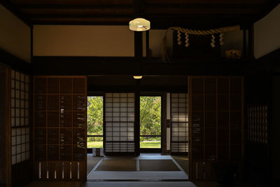 Interior of illuminated house