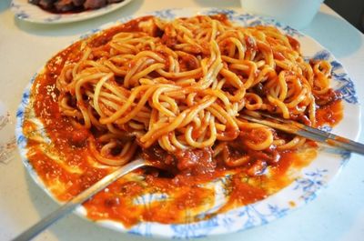 Close-up of served food