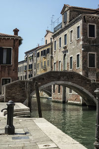 Bridge over river against clear sky