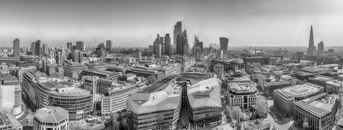 Scenic aerial view over the city skyline in central london, england, uk