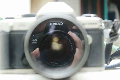 Close-up of camera