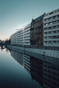 Reflection of buildings in water