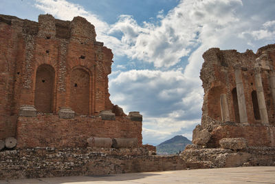 The ancient greek-roman theater of taormina, a tourist city in sicily.