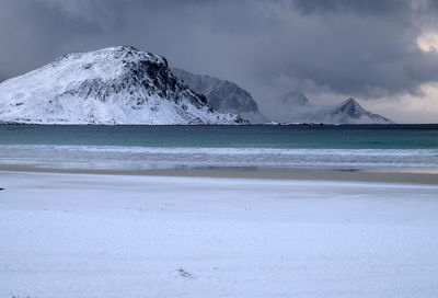 Scenic view of beach against sky