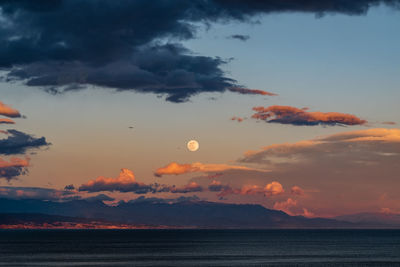 Scenic view of sea against sky at sunset