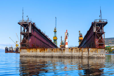 Large floating repair dock for ships