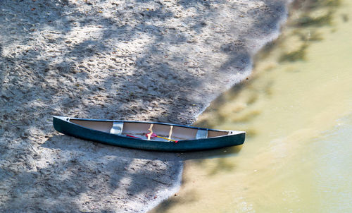 High angle view of boat in sea