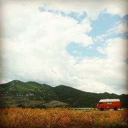 Scenic view of field against sky