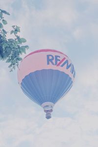 Low angle view of hot air balloons