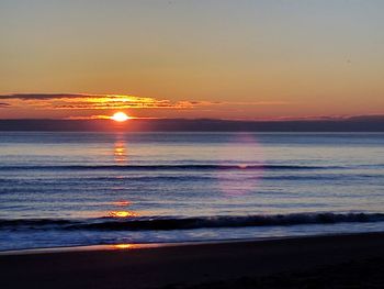 Scenic view of sea during sunset