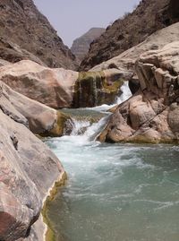 Scenic view of waterfall