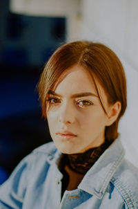 Close-up portrait of young woman