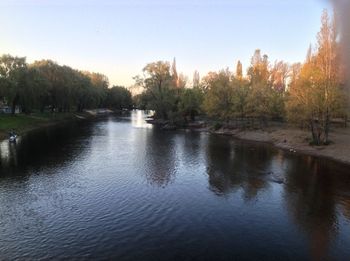 Scenic view of river against clear sky