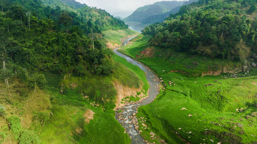 High angle view of landscape