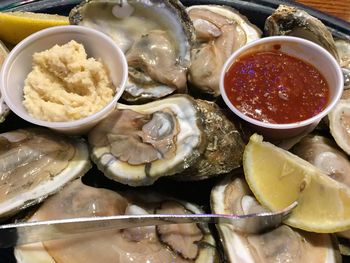 Close-up of seafood in bowl