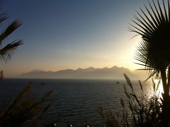 Scenic view of sea at sunset