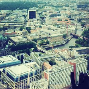 High angle shot of cityscape