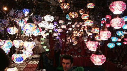 Full frame shot of colorful lanterns