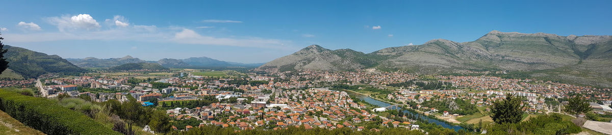 Panoramic shot of townscape against sky