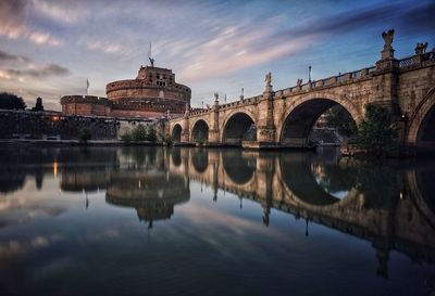 Sunset on castel sant'angelo in rome