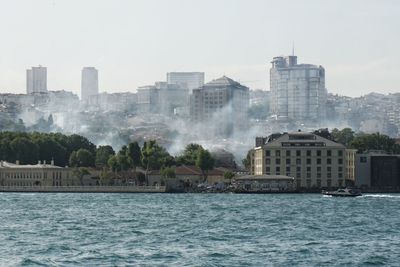 City skyline with waterfront