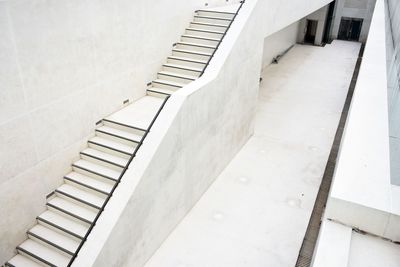 High angle view of staircase by building