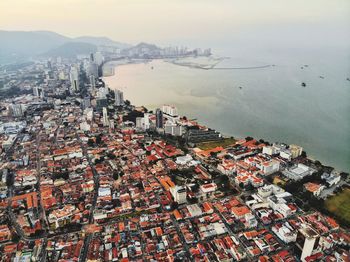 Aerial view of georgetown city, penang malaysia