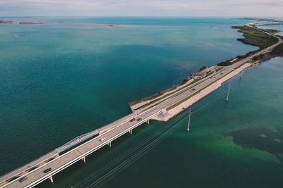 High angle view of sea against sky