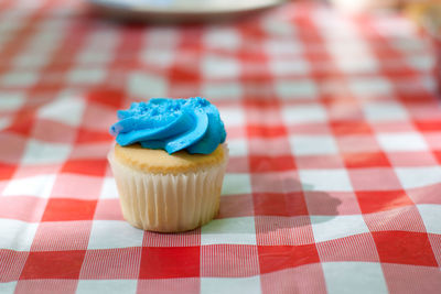 Close-up of cupcakes on table