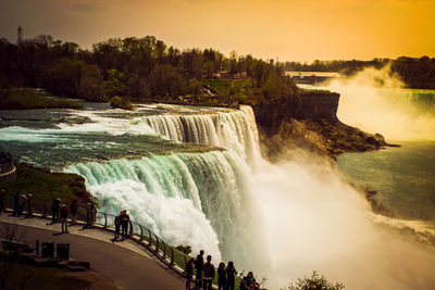 Scenic view of waterfall