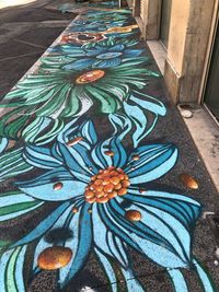 High angle view of flowers on floor