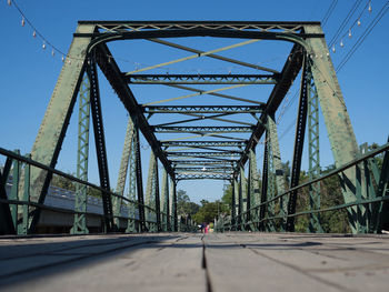 Low angle view of bridge against clear sky