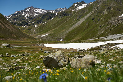 Scenic view of mountains against sky