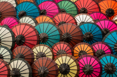 Full frame shot of multi colored umbrellas