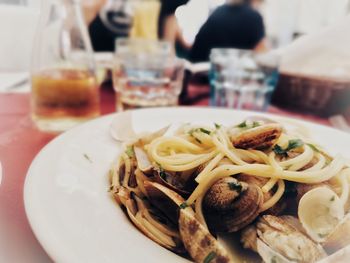 Close-up of meal served in plate