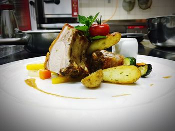 Close-up of served food