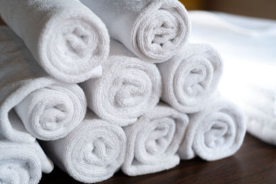 High angle view of textile