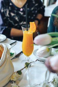 Close-up of drink on table