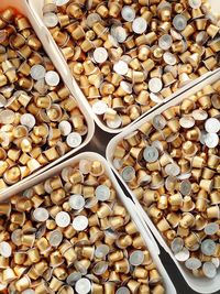 High angle view of bread in container