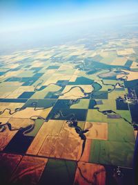 Aerial view of agricultural landscape