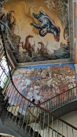 Low angle view of graffiti on wall