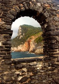 Scenic view of rock formation against sky