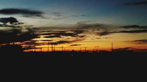 Silhouette of landscape at sunset