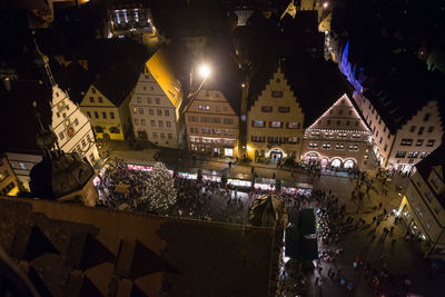 Illuminated city at night
