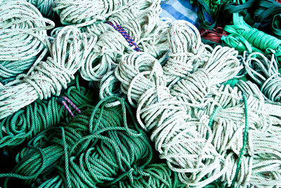 Full frame shot of colorful ropes