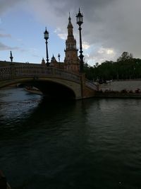 Arch bridge over river