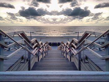 View of steps on beach