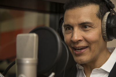 Close-up portrait of smiling man